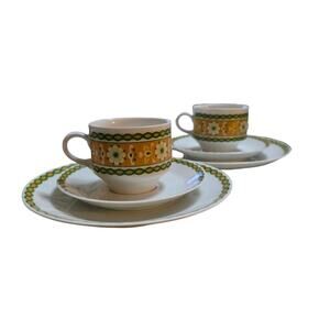 Mitterteich Bavaria Tea Cup Saucer and Plate Flowers Floral Two 3 Piece Set